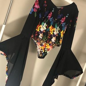 Custom floral dance costume/bodysuit